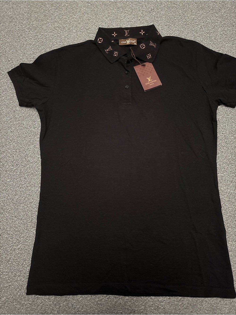 Louis Vuitton Black woman Polo with Monogram Collar